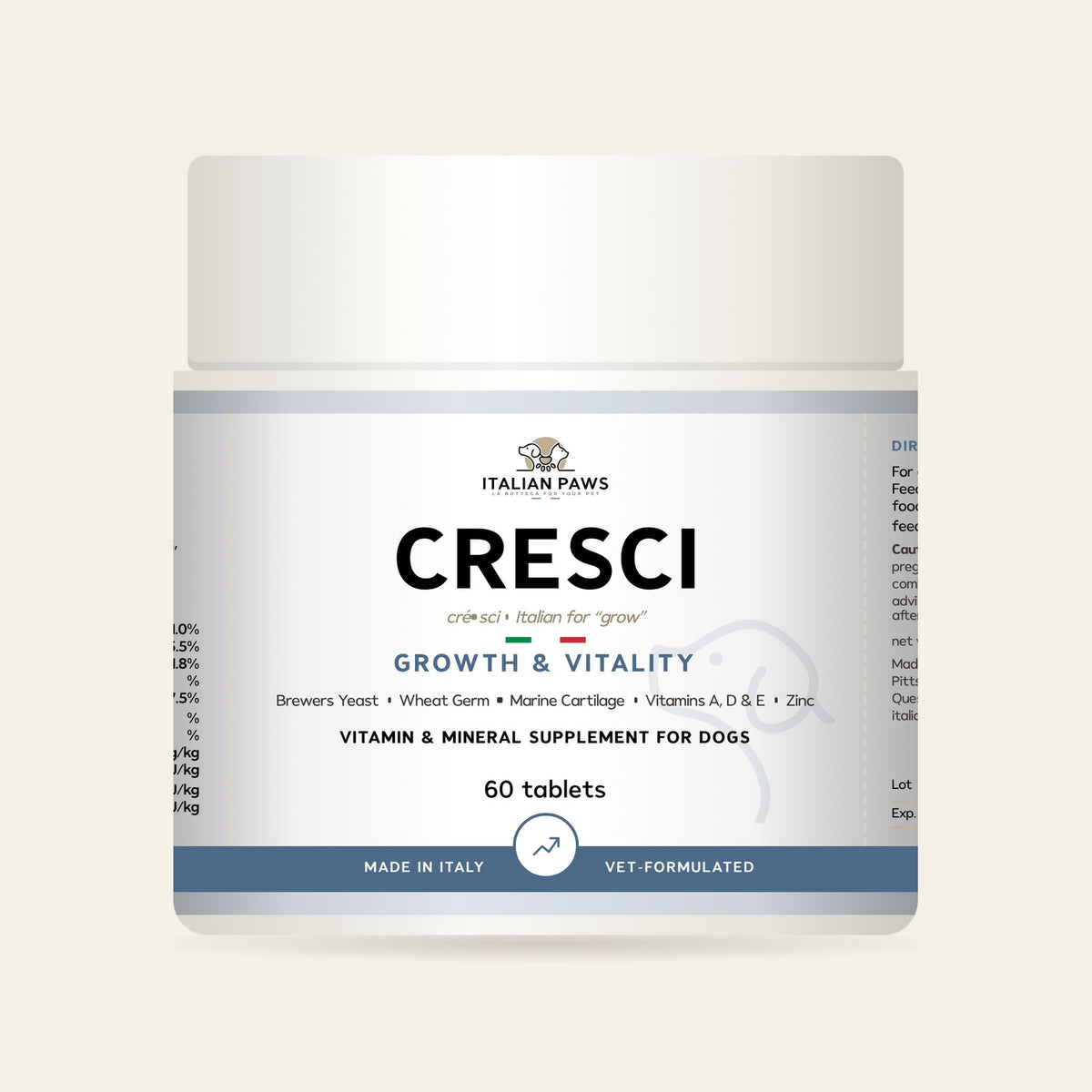 Cresci Vitamin & Mineral Supplement for Dogs jar